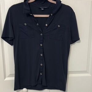 Tommy Hilfiger Black Fitted Button Down Polo Shirt